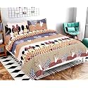 ViVAN : Era of Warmth &amp; Comfort Beautiful Floral Printed Microfiber Wrinklefree Super Soft Double Bedsheet with 2 Pillow Cover | Breathable and Skin Friendly 220x228 CM, (Sky Blue)