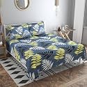 ViVAN : Era of Warmth &amp; Comfort Beautiful Floral Printed Microfiber Wrinklefree Super Soft Double Bedsheet with 2 Pillow Cover | Breathable and Skin Friendly 220x228 CM, (Sky Blue)