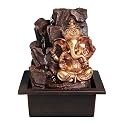 Lord Ganesha Tabletop Water Fountain | Polyresin Indoor Outdoor Fountain with LED Lights for Home Decor, Pooja Room, Office &amp; Gift