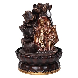 radha krishna tabletop water fountain  polyresin indoor outdoor water fountain with led lights  home amp office decor showpiece  gifts