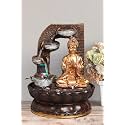 Tabletop Buddha Water Fountain, Polyresin Indoor Outdoor Water Fountain with LED Lights for Home Decor, Decoration Showpiece, Gifts