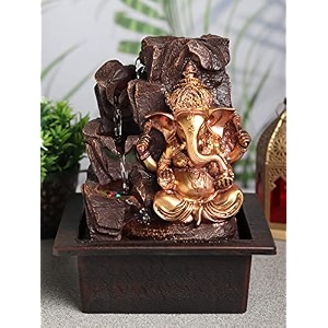 tabletop polyresin indoor outdoor water fountain with led lights - perfect for home decor office and gifts