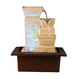 tabletop water fountain polyresin indoor outdoor water fountain with led lights for home decor decoration showpiece amp gifts