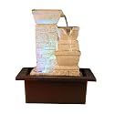 Tabletop Water Fountain Polyresin Indoor Outdoor Water Fountain with LED Lights for Home Decor, Decoration Showpiece &amp; Gifts