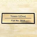 Customized Self Adhesive Acrylic Name Plate Signage | Black Acrylic and Gold Engraving Sheet | Personalized | Custom Name Plate For Home, Office & Outdoor Entrance (12 X 4 Inch) (Gold)