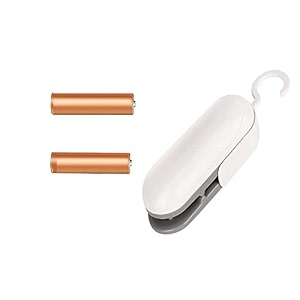 pack of 1 with cell portable heat sealer mini sealing machine for food storage vacuum bag chip plastic snack bags package home closer storage toolmulti-white