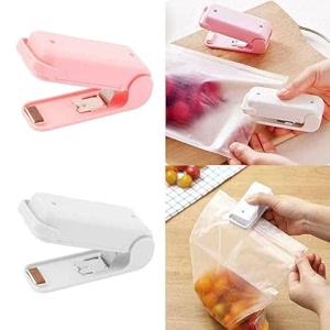 pack of 2 portable heat sealer mini sealing machine for food storage vacuum bag chip plastic snack bags package home closer storage tool c 1