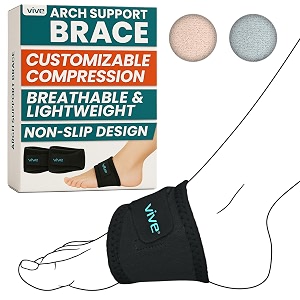 vive arch support brace -best plantar fasciitis strap for foot painhigh archesampflat feet-compression wrap-insert for under socksampshoes-releives achesamppains- guarantee