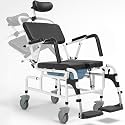 Vive Reclining Shower Chair with Wheels - Commode Wheelchair for Seniors