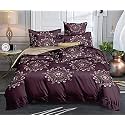 300 TC Glace Cotton Soft Single Bed Duvet Cover With Zipper Closure - 60" x 90" Inch (Wine Color)