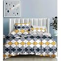 7D 400TC Glace Cotton Soft Single Bed Rajai Cover II Duvet Cover II Blanket Cover II Comforter Cover II Quilt Cover with Zipper Closure (60" x 90" inch, Onyx)