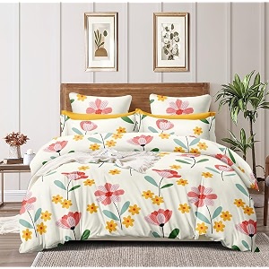 400 tc glace cotton king size duvet cover  comforter cover  rajai cover  blanket cover  quilt cover double bed with zipper 9034  10034 inch pulmeria