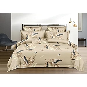 7d 400tc glace cotton king size duvet cover  comforter cover  rajai cover  quilt cover double bed with zipper 9034  10034 inch onyx