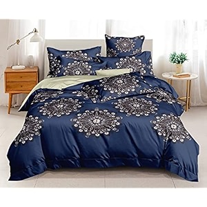 400 tc glace cotton king size duvet cover  comforter cover  rajai cover  blanket cover  quilt cover double bed with zipper 9034  10034 inch royal blue