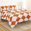 300 TC Glace Cotton King Size Duvet Cover || Comforter Cover || Rajai Cover || Blanket Cover || Quilt Cover Double Bed with Zipper (90" × 100" inch, Brown Diamond)