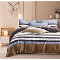 300 TC Glace Cotton King Size Duvet Cover || Comforter Cover || Rajai Cover || Blanket Cover || Quilt Cover Double Bed with Zipper (90" × 100" inch, Brown Geometry)