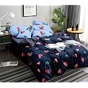 300 TC Glace Cotton King Size Duvet Cover || Comforter Cover || Rajai Cover || Blanket Cover || Quilt Cover Double Bed with Zipper (90" × 100" inch, Blue Heart)