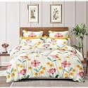 300 TC Glacecotton King Size Duvet Cover, Blanket Cover, Double Bed Rajai Cover, Comforter Cover With Zipper Closure (90" x 100" Inches) + 2 Pillow Covers