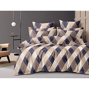 220 gsm ultra-soft glace cotton ac comforter double bed  90x100 inch  reversible filled with pure microfiber  all-season premium comforter onyx