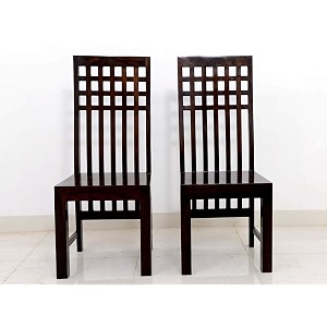 solid wood dining chair only  dinning chairs for dining room  sheesham wood set of 2 dark walnut