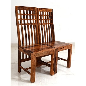 wooden dining chair only  dinning chairs for dining room  sheesham wood set of 2 honey finish