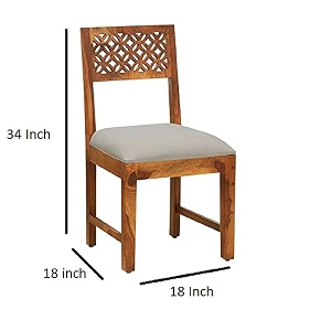 solid sheesham wood dining chairs only  wooden set of 4 dinning chair for kitchen amp dining room  chairs with cushion  rosewood rustic teak finish
