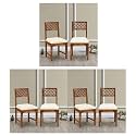 Solid Sheesham Wood Dining Chairs Only | Wooden Set of 6 Dinning Chair for Kitchen &amp; Dining Room | Chairs with Cushion | Rosewood, Rustic Teak Finish