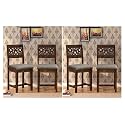 Solid Sheesham Wood Dining Chairs Only | Wooden Set of 4 Dinning Chair for Kitchen &amp; Dining Room | Chairs with Cushion | Rosewood, Provincial Teak Finish