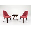 Solid Sheesham Wood Dining Chairs Only | Set of 2 Wooden &amp; Upholstered Premium Velvet Fabric Cushioned Dinning Chairs | Accent Chair for Home | Height 37.5" Rose Dust