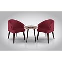 Solid Sheesham Wood Dining Chairs Only | Set of 2 Wooden &amp; Upholstered Premium Velvet Fabric Cushioned Dinning Chairs | Accent Chair for Home | Height 30" Maroon