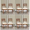 Solid Sheesham Wood Dining Chairs Only | Wooden Set of 8 Dinning Chair for Kitchen &amp; Dining Room | Chairs with Cushion | Rosewood, Rustic Teak Finish