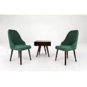 Solid Sheesham Wood Dining Chairs Only | Set of 2 Wooden &amp; Upholstered Premium Velvet Fabric Cushioned Dinning Chairs | Accent Chair for Home | Height 37.5" Green