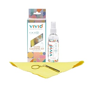 vivid 3-in-1 spectacle glasses cleaning solution kit  100ml spray cleaner with microfiber cloth amp screwdriver  specs cleaner for eyeglasses sunglasses camera amp binoculars  pack of 1