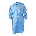 Vivid Disposable Lab Coats - Durable SMS Blue Lab Coat Unisex Adult - 10 Pack - Knit Cuffs and Collar, Knee-Length