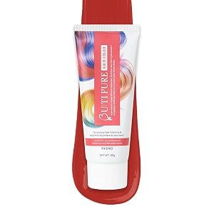 vivid red one day hair color  temporary hair color for women amp men  semi permanent diy hair makeup  ammonia paraben amp ppd free  washable hair colour  zero damage  60g