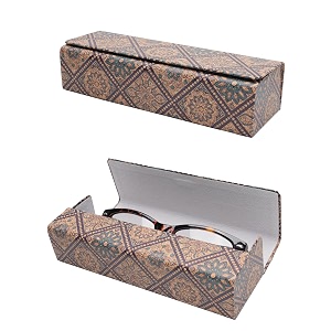 vivid vision multicolor spectacle case cover  faux leather hard shell  magnetic closure  lightweight amp compact eyewear storage for reading glasses - ic-562-multicolor