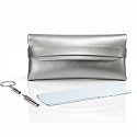 VIVID Vision Unisex Adult Lightweight Eyewear Specs Case Cover | Protect Eye Glasses | Chashma Dibbi | Spectacle Box | Closure - Flap | Faux Leather | CD-01| PRE | SILVER | CLOTH