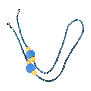 vivid vision unisex adult beads eyeglass holder strap cord  new chain adjust on sunglasses  anti-slip retainer lanyard string eyewear frame  moti design  ch-242  multicolor