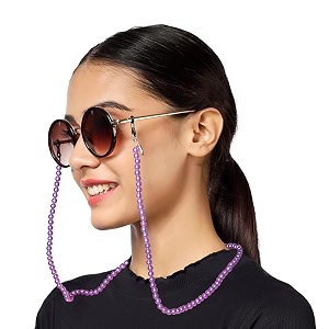 vivid vision unisex adult beads eyeglass holder strap cord  new chain adjust on sunglasses  anti-slip retainer lanyard string eyewear frame  ch-292  white