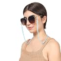 VIVID vision Unisex Adult Beads Eyeglass Holder Strap Cord | New Chain Adjust on Sunglasses | Anti-slip Retainer Lanyard String Eyewear Frame | CH-241-B-SEA GREEN