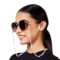 VIVID vision Unisex Adult Beads Eyeglass Holder Strap Cord | New Chain Adjust on Sunglasses | Anti-slip Retainer Lanyard String Eyewear Frame | CH-232 | white