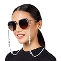 VIVID vision Unisex Adult Beads Eyeglass Holder Strap Cord | New Chain Adjust on Sunglasses | Anti-slip Retainer Lanyard String Eyewear Frame | Moti Design | CH-232 | White