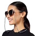 VIVID vision Unisex Adult Beads Eyeglass Holder Strap Cord | New Chain Adjust on Sunglasses | Anti-slip Retainer Lanyard String Eyewear Frame | CH-231| Grey