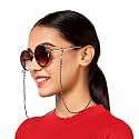 Unisex Spec Holder Hook &amp; Loop Anit Slip Eyewear Lanyard Faux Leather Chain