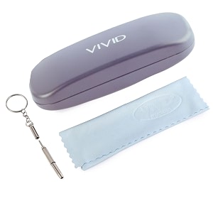 vivid vision unisex adult eyewear specs case cover  screw driver  free cloth  protect eye glasses  abs  plastic  spectacles  cases  ap - 435  3 in 1  grey