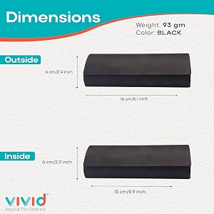 vivid vision unisex adult lightweight eyewear specs case cover  protect eye glasses  chashma dibbi  spectacle box  closure - hinge-spring  metal  ic-576 -black