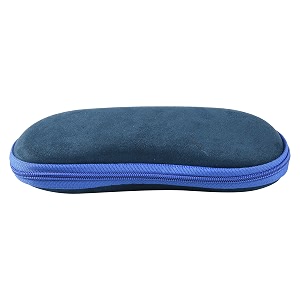 vivid vision unisex adult lightweight eyewear specs case cover  protect eye glasses  chashma dibbi  spectacle box  closure - zipper  fabric  ic-359  blue