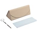 VIVID Vision Unisex Adult Eyewear Specs Case Cover | Screw Driver | Free Cloth | Protect Eye Glasses | Chashma Dibbi | Spectacle Box | Magnetic | Faux Leather | IC-536 | Cream | 3 IN 1