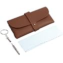 VIVID Vision Unisex Eyewear Specs Case Cover | Screw Driver | Free Cloth | Protect Eye Glasses | Chashma Dibbi | Free Cloth | Screw Driver | Spectacle Box | Button | CD-03 | BROWN | 3 IN 1