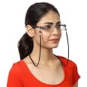 VIVID vision Unisex Adult Fabric Eyeglass Holder Strap Cord | New Chain Adjust on Sunglasses | Anti-slip Retainer Lanyard String Eyewear Frame | CH-154- Black | Pack of 2
